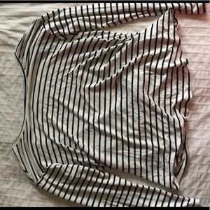 white and black long sleeve backless top